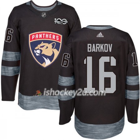 Mænd NHL Florida Panthers Trøje Aleksander Barkov 16 1917-2017 100th Anniversary Adidas Sort Authentic